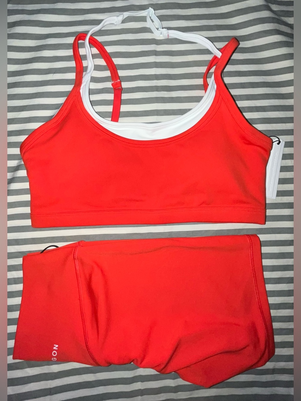Paragon Fitwear Red Sports Bra and Shorts Set